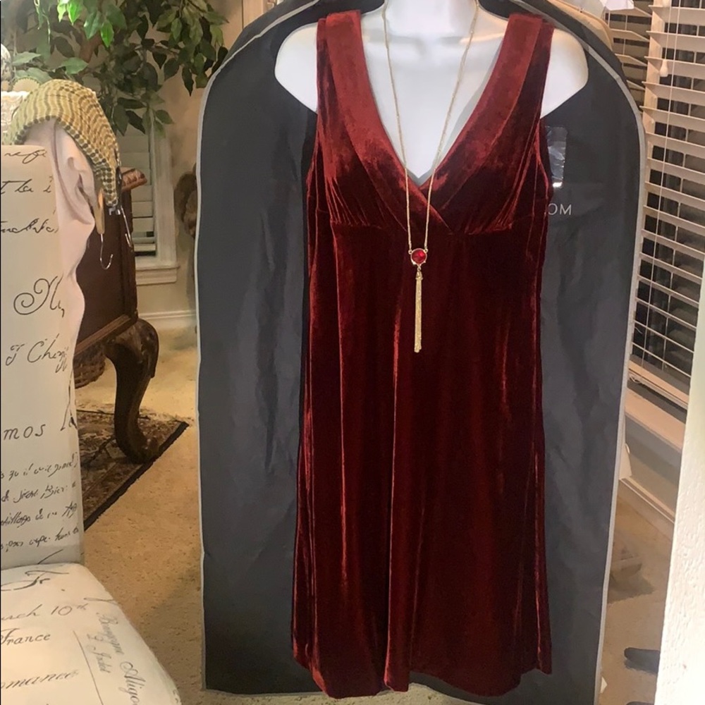 INC Deep Red Velvet dress